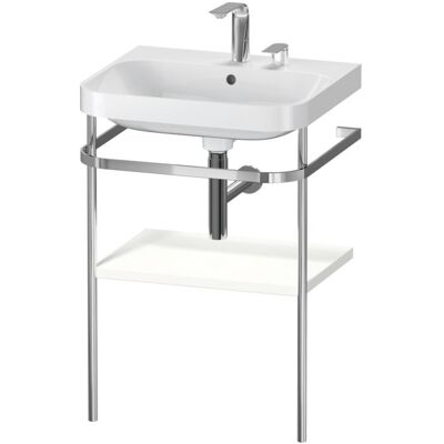Duravit Badezimmer Waschbecken-Set HP4835E3636 mit Metallkonsole - Weiß Duravit Badezimmer Waschbecken-Set HP4835E3636 mit Metallkonsole - Weiß