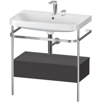 Duravit Happy D.2 Plus C-förmiges Set mit Metallkonsole in Graphit supermatt Duravit Happy D.2 Plus C-förmiges Set mit Metallkonsole in Graphit supermatt