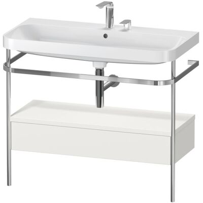 Duravit Happy D.2 Plus C-Form Set mit Metallkonsole - Nordic Weiß Duravit Happy D.2 Plus C-Form Set mit Metallkonsole - Nordic Weiß