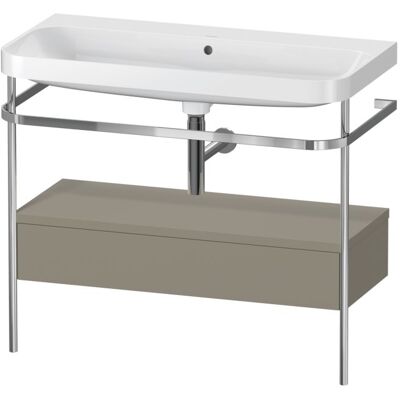 Duravit Happy D.2 Plus Möbelwaschtisch-Kombination HP4843N9292 97,5 x 49 cm, ohne Hahnloch, steingrau seidenmatt, mit Metallkonsole Duravit Happy D.2 Plus Möbelwaschtisch-Kombination HP4843N9292 97,5 x 49 cm, ohne Hahnloch, steingrau seidenmatt, mit Metallkonsole