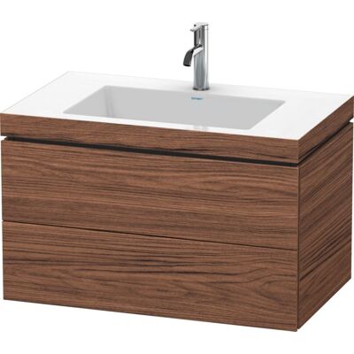 Duravit L-Cube Nussbaum dunkel Wandhängendes Badezimmer-Set Duravit L-Cube Nussbaum dunkel Wandhängendes Badezimmer-Set
