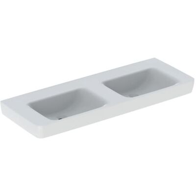 Keramag / Geberit Renova Plan Doppelwaschtisch - 130x48cm - Weiß Keramag / Geberit Renova Plan Doppelwaschtisch - 130x48cm - Weiß
