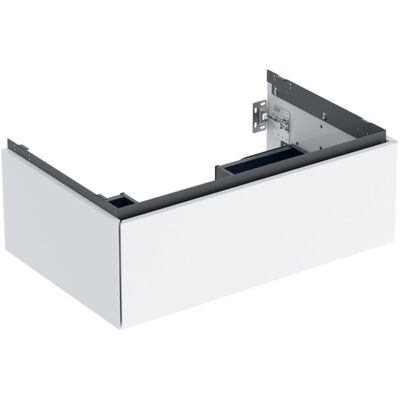 Geberit Wandmontierter Waschtischunterschrank - 1 Schublade - Weiß Hochglanz Geberit Wandmontierter Waschtischunterschrank - 1 Schublade - Weiß Hochglanz