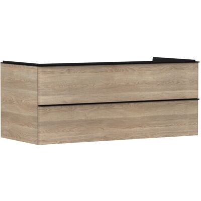 Hansgrohe Xelu Q Waschtischunterschrank - 2 Schubladen, Eiche Natur, Mattschwarz, 1180x485mm - Waschtischunterschrank Hansgrohe Xelu Q Waschtischunterschrank - 2 Schubladen, Eiche Natur, Mattschwarz, 1180x485mm - Waschtischunterschrank