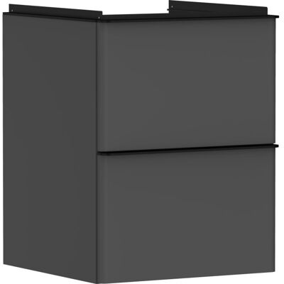 Hansgrohe Xelu Q Waschtischunterschrank - Diamantgrau Matt / Mattschwarz - 2 Schubladen Hansgrohe Xelu Q Waschtischunterschrank - Diamantgrau Matt / Mattschwarz - 2 Schubladen