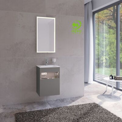 Keuco Inox Satin Wandmontage - 1 Tür - 46x62.5x38cm - Badmöbel Keuco Inox Satin Wandmontage - 1 Tür - 46x62.5x38cm - Badmöbel