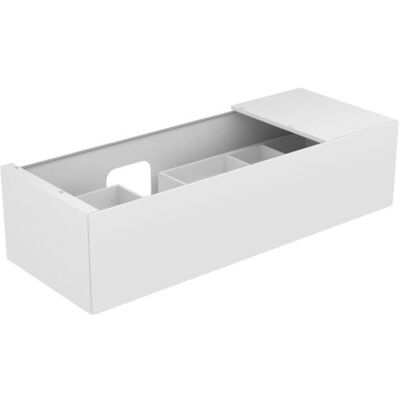 KEUCO Modell 31163 Wandmontierter Waschtischunterschrank - Weiß Lack & Glas KEUCO Modell 31163 Wandmontierter Waschtischunterschrank - Weiß Lack & Glas