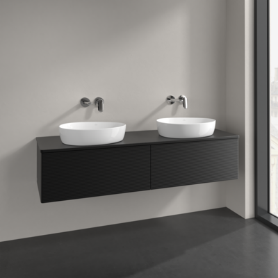 Villeroy & Boch Antao Wandhängender Waschtischunterschrank - Schwarz Mattlack Villeroy & Boch Antao Wandhängender Waschtischunterschrank - Schwarz Mattlack