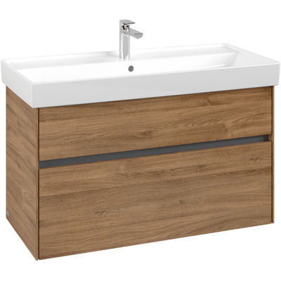 Villeroy & Boch Collaro Waschtischunterschrank - Kansas Eiche / Anthrazit Matt - 2 Auszüge Villeroy & Boch Collaro Waschtischunterschrank - Kansas Eiche / Anthrazit Matt - 2 Auszüge