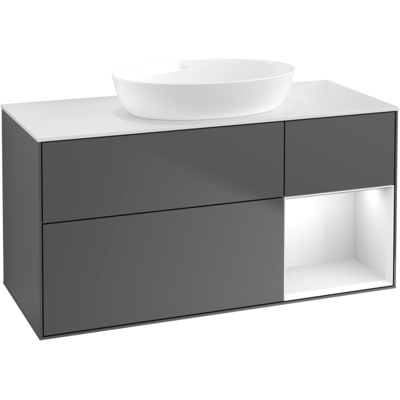Villeroy & Boch Finion Waschtischunterschrank - Anthrazit Lack - 120cm Villeroy & Boch Finion Waschtischunterschrank - Anthrazit Lack - 120cm