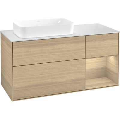 Villeroy & Boch Finion Eichenfurnier Waschtischunterschrank - 3 Schubladen - mit LED-Beleuchtung Villeroy & Boch Finion Eichenfurnier Waschtischunterschrank - 3 Schubladen - mit LED-Beleuchtung