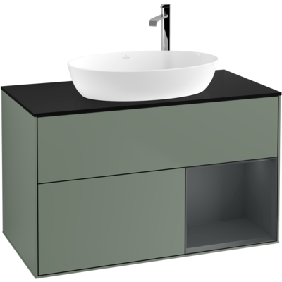Villeroy & Boch Finion Waschtischunterschrank Olive Matt Lacquer - Badezimmermöbel Villeroy & Boch Finion Waschtischunterschrank Olive Matt Lacquer - Badezimmermöbel