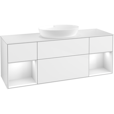 Villeroy & Boch Finion Waschtischunterschrank - Weiß Matt, LED-Beleuchtung, 4 Schubladen Villeroy & Boch Finion Waschtischunterschrank - Weiß Matt, LED-Beleuchtung, 4 Schubladen