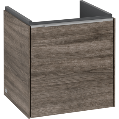 Villeroy und Boch Subway 3.0 Waschtisch-Unterschrank C58200RK 42,3x42,9x37,75cm, Schanier rechts/Griff Aluminium glänzend, stone oak Villeroy und Boch Subway 3.0 Waschtisch-Unterschrank C58200RK 42,3x42,9x37,75cm, Schanier rechts/Griff Aluminium glänzend, stone oak