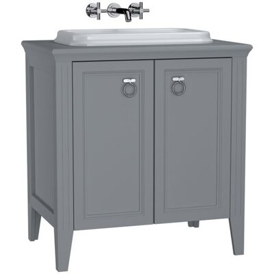 Vitra Valarte Grau Matt/Weiß Hochglanz Waschtischmöbel-Set - Waschtischmöbel Vitra Valarte Grau Matt/Weiß Hochglanz Waschtischmöbel-Set - Waschtischmöbel