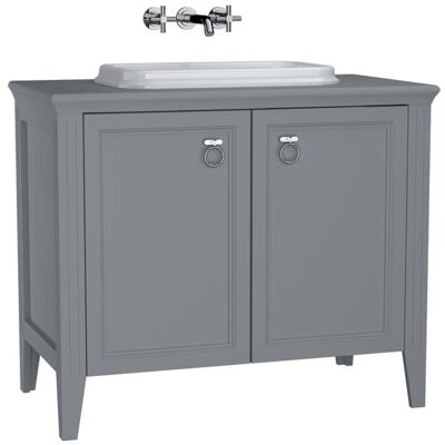 Vitra Valarte Einbauwaschtisch-Set - 2 Türen, Grau matt / Weiß hochglanz Vitra Valarte Einbauwaschtisch-Set - 2 Türen, Grau matt / Weiß hochglanz
