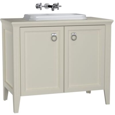 VitrA Valarte Einbauwaschtisch-Möbel-Set 62173 98 x 52 x 87,5 cm, 2 Türen, Korpus elfenbein matt/Waschtisch weiß hochglanz VitrA Valarte Einbauwaschtisch-Möbel-Set 62173 98 x 52 x 87,5 cm, 2 Türen, Korpus elfenbein matt/Waschtisch weiß hochglanz