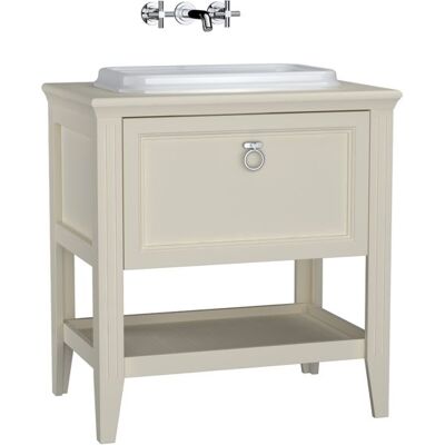 VitrA Valarte Einbauwaschtisch-Möbel-Set 62197 77,5 x 52 x 87,5 cm, 1 Vollauszug, Korpus elfenbein matt/Waschtisch weiß hochglanz VitrA Valarte Einbauwaschtisch-Möbel-Set 62197 77,5 x 52 x 87,5 cm, 1 Vollauszug, Korpus elfenbein matt/Waschtisch weiß hochglanz