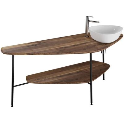 VitrA Plural Waschtisch-Konsole 64041 161,5 x 66 x 70,5 cm, Walnuss, 1 Ausschnitt rechts VitrA Plural Waschtisch-Konsole 64041 161,5 x 66 x 70,5 cm, Walnuss, 1 Ausschnitt rechts