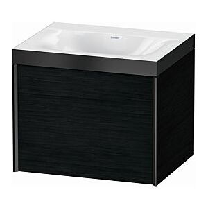 Duravit XViu Waschtisch-Unterschrank XV4609NB216P 60x48cm, 1 Auszug, ohne Hahnloch, schwarz matt, Rahmen P, Eiche schwarz