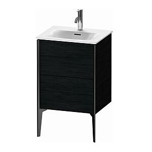 Duravit XViu Waschtisch-Unterschrank XV40690B216 51x42x59,1cm, 2 Auszüge, schwarz matt, Eiche schwarz