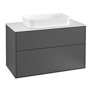 Villeroy und Boch Finion Waschtischunterschrank F23200MT 100x60,3cm, Abdeckplatte black matt, White matt lacquer