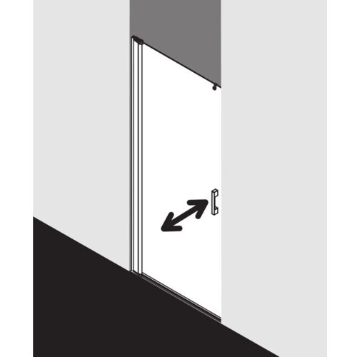 Kermi Pega Pendeltür 1-flügelig PE1TL10018VPK 100x185cm, silber hochglanz, ESG klar Clean, links