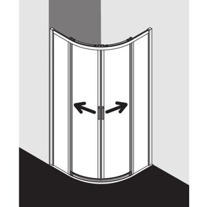 Kermi Liga Viertelkreis-Duschkabine - Sicherheitsglas, Silber Hochglanz Kermi Liga Viertelkreis-Duschkabine - Sicherheitsglas, Silber Hochglanz