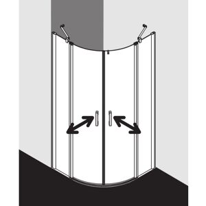Kermi Pega Duschabtrennung - Silber hochglanz - Sicherheitsglas 6mm ESG - Viertelkreis Kermi Pega Duschabtrennung - Silber hochglanz - Sicherheitsglas 6mm ESG - Viertelkreis
