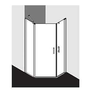Kermi Pega Fünfeck-Duschkabine PE45L09020VAK 90x90x200cm, silber hochglanz, ESG klar, links Kermi Pega Fünfeck-Duschkabine PE45L09020VAK 90x90x200cm, silber hochglanz, ESG klar, links