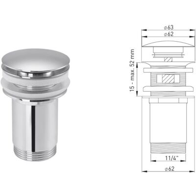 ASW Design-Excentergarnitur 105409 11/4" - mit Überlauf ASW Design-Excentergarnitur 105409 11/4" - mit Überlauf