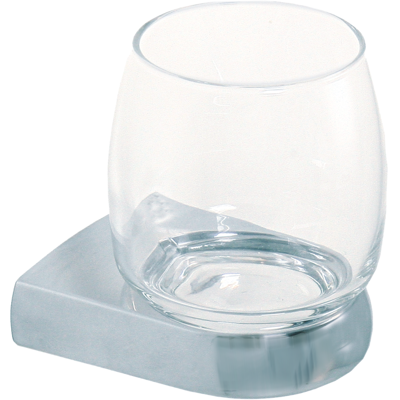 Bravat Metasoft Glashalter 816410 Glas bauchig klar, chrom Bravat Metasoft Glashalter 816410 Glas bauchig klar, chrom