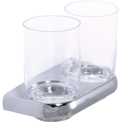 Bravat Metasoft Glashalter 816210 Doppelt, Glas zylinderförmig klar, chrom Bravat Metasoft Glashalter 816210 Doppelt, Glas zylinderförmig klar, chrom