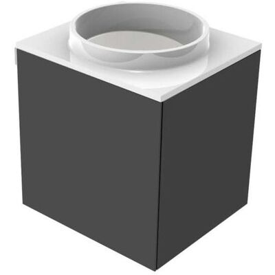Emco Evo 450 Gästewaschtisch - Wandmontage, Schwarz, Ohne Hahnloch Emco Evo 450 Gästewaschtisch - Wandmontage, Schwarz, Ohne Hahnloch