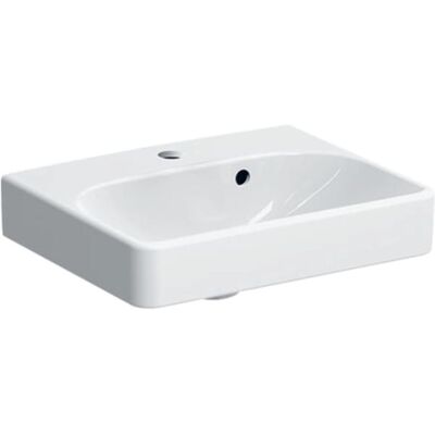 Keramag Geberit Smyle Square Handwaschbecken - Weiß - Asymmetrischer Überlauf - Mittiges Hahnloch - Waschbecken Keramag Geberit Smyle Square Handwaschbecken - Weiß - Asymmetrischer Überlauf - Mittiges Hahnloch - Waschbecken