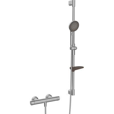 HANSAPRISMA Duschsystem 4813043180 mit Thermostat, Wandmontage, 970mm, Stahl gebürstet HANSAPRISMA Duschsystem 4813043180 mit Thermostat, Wandmontage, 970mm, Stahl gebürstet
