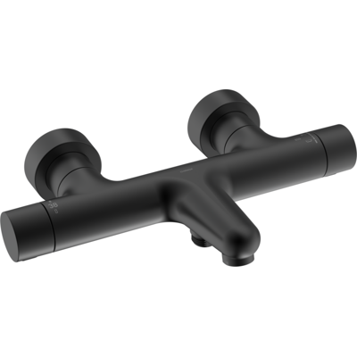 Hansa Prisma Wandmontierte Badarmatur mit Thermostat - Matt-Schwarz Hansa Prisma Wandmontierte Badarmatur mit Thermostat - Matt-Schwarz