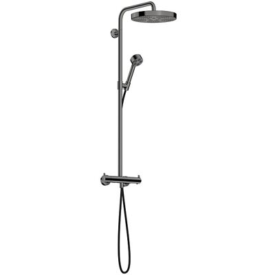 Hansgrohe AXOR One Duschsystem mit Thermostat und Duschkopf 280 48795330 Unterputz, Fertigmontageset, 1 Strahlart wassersparend, EcoSmart, 8 l/min, polished black chrome Hansgrohe AXOR One Duschsystem mit Thermostat und Duschkopf 280 48795330 Unterputz, Fertigmontageset, 1 Strahlart wassersparend, EcoSmart, 8 l/min, polished black chrome