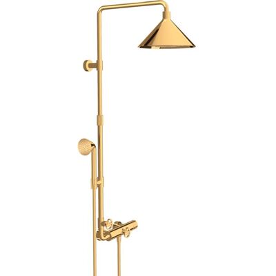 Hansgrohe Axor Starck Showerpipe - Polished Gold Optic - 2jet Hansgrohe Axor Starck Showerpipe - Polished Gold Optic - 2jet