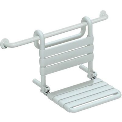 HEWI - Wandmontierter klappbarer Sitz - Platzsparend, max 150kg, Polyamid HEWI - Wandmontierter klappbarer Sitz - Platzsparend, max 150kg, Polyamid