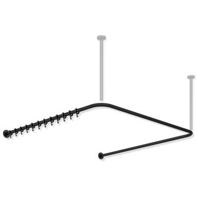 Hewi System 900 Vorhangstange - Edelstahl, 34 Ringe, Schwarz Tiefmatt Hewi System 900 Vorhangstange - Edelstahl, 34 Ringe, Schwarz Tiefmatt