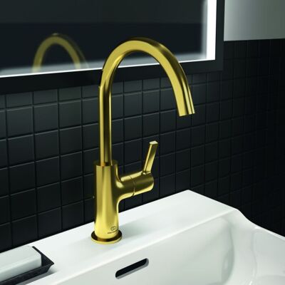 Ideal Standard Joy Waschtischarmatur - Hoher Auslauf - Brushed Gold Ideal Standard Joy Waschtischarmatur - Hoher Auslauf - Brushed Gold