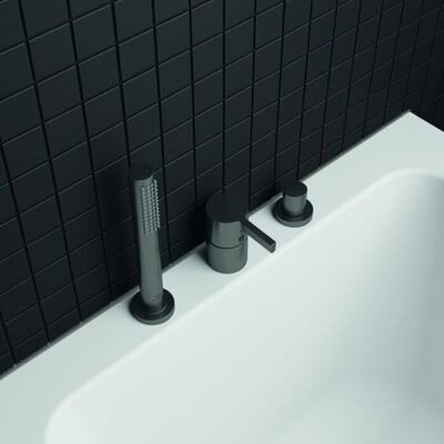 Ideal - 3-Loch Badewannenmischer mit Handbrause - Badfüllung Ideal - 3-Loch Badewannenmischer mit Handbrause - Badfüllung