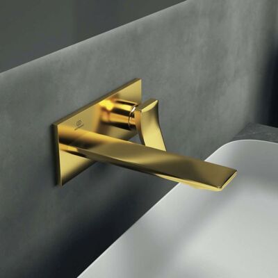 Ideal Standard Wand-Waschtischarmatur - Brushed Gold - 180mm Ausladung Ideal Standard Wand-Waschtischarmatur - Brushed Gold - 180mm Ausladung