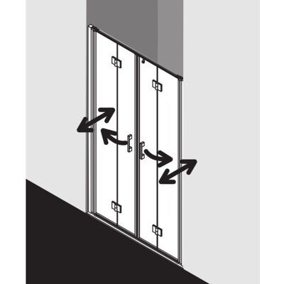 Kermi Liga Pendel-Falttür - Sicherheitsglas, Silber Mattglanz Kermi Liga Pendel-Falttür - Sicherheitsglas, Silber Mattglanz