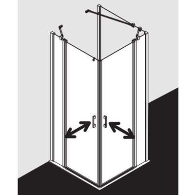 Kermi Duschabtrennung - 90cm x 185cm - Silber Mattglanz - ESG Sicherheitssgl Kermi Duschabtrennung - 90cm x 185cm - Silber Mattglanz - ESG Sicherheitssgl