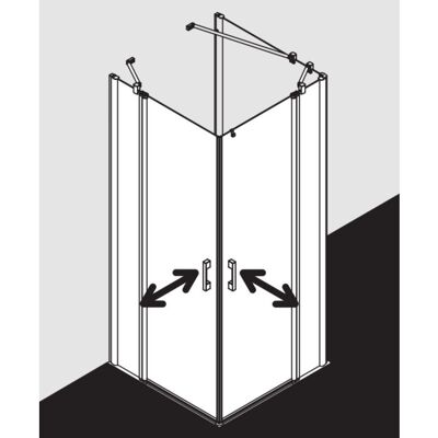 Kermi Pega Eckeinstieg - 2-teilige Duschtür - Silber - ESG 6mm Kermi Pega Eckeinstieg - 2-teilige Duschtür - Silber - ESG 6mm