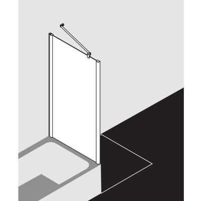 Kermi Pega Duschwand - 90-160cm, Silber Hochglanz, Sicherheitsglas Kermi Pega Duschwand - 90-160cm, Silber Hochglanz, Sicherheitsglas