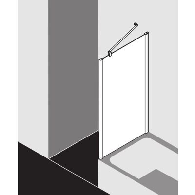 Kermi Pega Duschwand - 75x160cm, Silber, Sicherheitsglas Kermi Pega Duschwand - 75x160cm, Silber, Sicherheitsglas