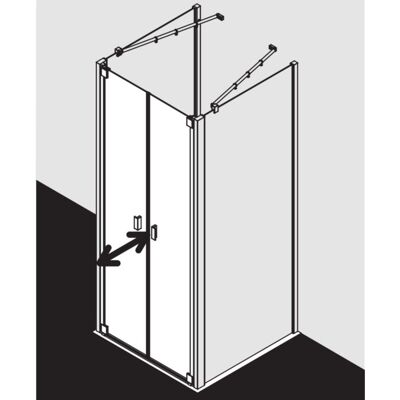 Kermi Raya Pendeltür 2-flügelig für Nische 90x200cm - Silber Hochglanz Kermi Raya Pendeltür 2-flügelig für Nische 90x200cm - Silber Hochglanz